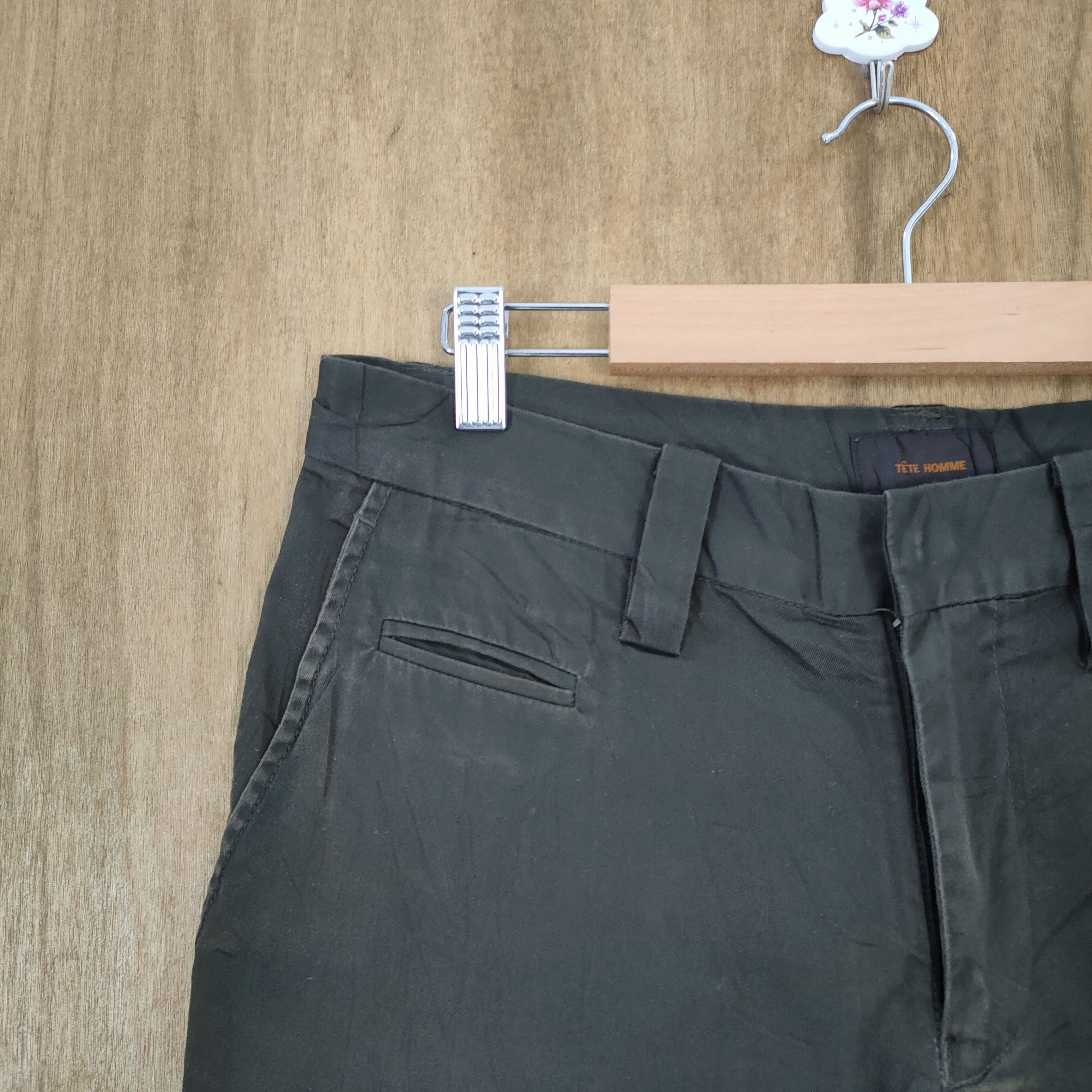 Issey Miyake TETE HOMME by ISSEY MIYAKE BROWN FLARED CARGO PANTS Size US 30 / EU 46 - 6 Thumbnail