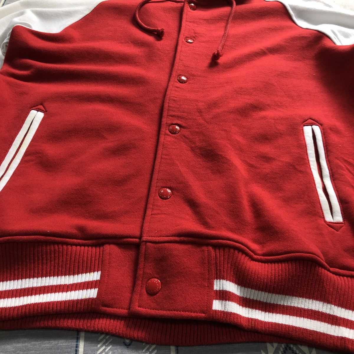 Beams Plus Beams Japan Red Two Tone Varsity Hoodie Jacket Size US L / EU 52-54 / 3 - 4 Thumbnail