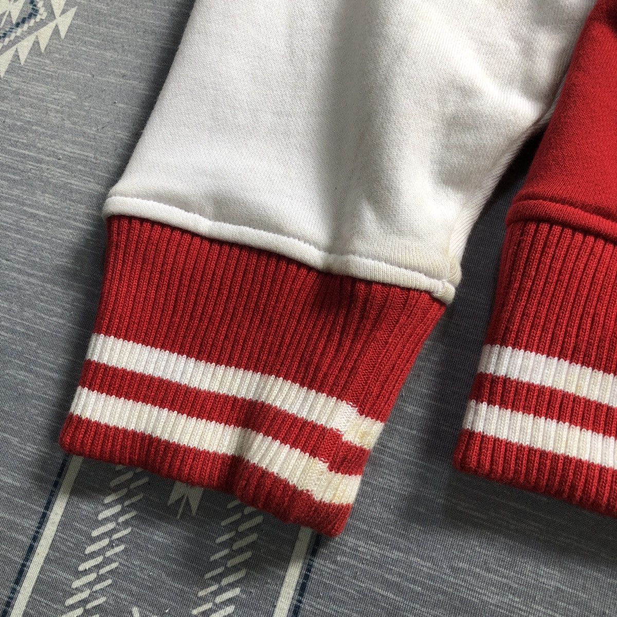 Beams Plus Beams Japan Red Two Tone Varsity Hoodie Jacket Size US L / EU 52-54 / 3 - 9 Thumbnail