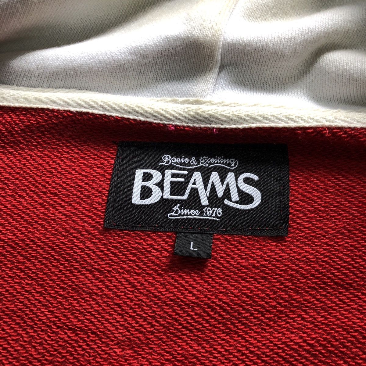 Beams Plus Beams Japan Red Two Tone Varsity Hoodie Jacket Size US L / EU 52-54 / 3 - 10 Thumbnail