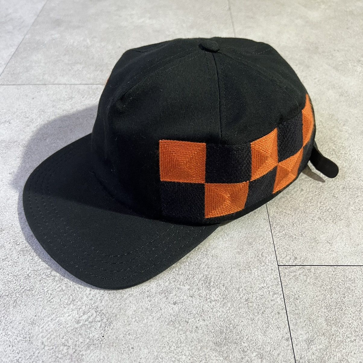 Off White cheker embroidery hat cap