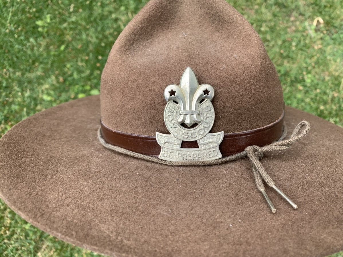 Vintage Vintage Boy Scouts Scout Master Stetson Felted Wool Hat 60s Size ONE SIZE - 6 Thumbnail
