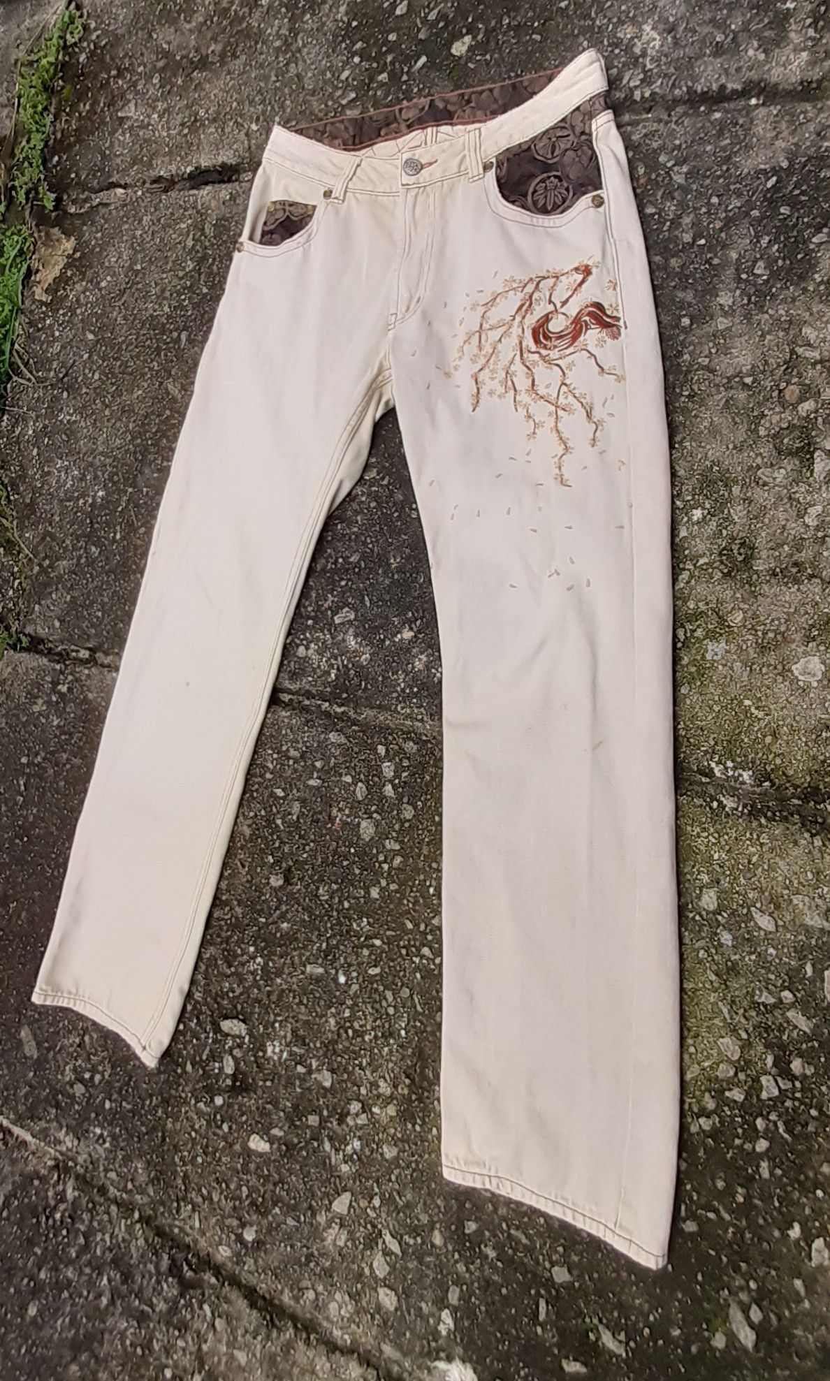 Japanese Brand Nishiki Oriental..Sukajan Japanese Tradition Culture pants Size US 30 / EU 46 - 4 Thumbnail
