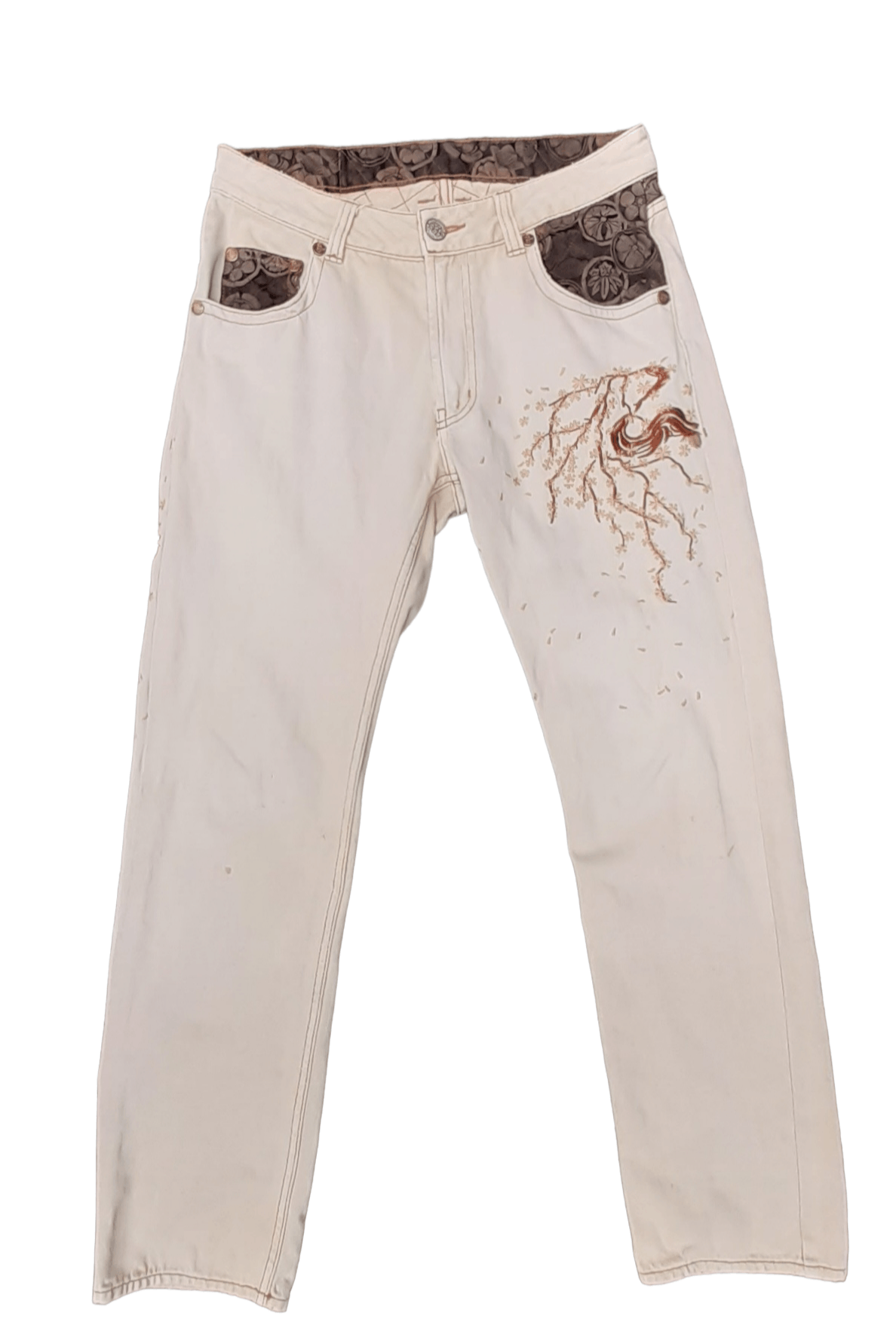 Japanese Brand Nishiki Oriental..Sukajan Japanese Tradition Culture pants Size US 30 / EU 46 - 2 Thumbnail