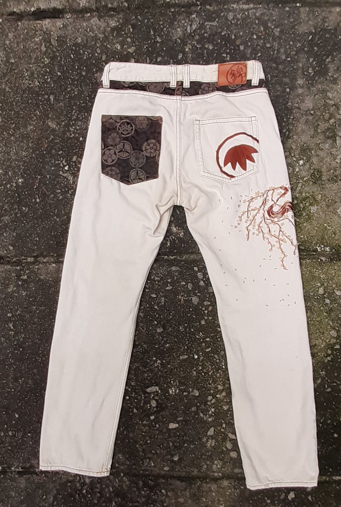 Japanese Brand Nishiki Oriental..Sukajan Japanese Tradition Culture pants Size US 30 / EU 46 - 6 Thumbnail