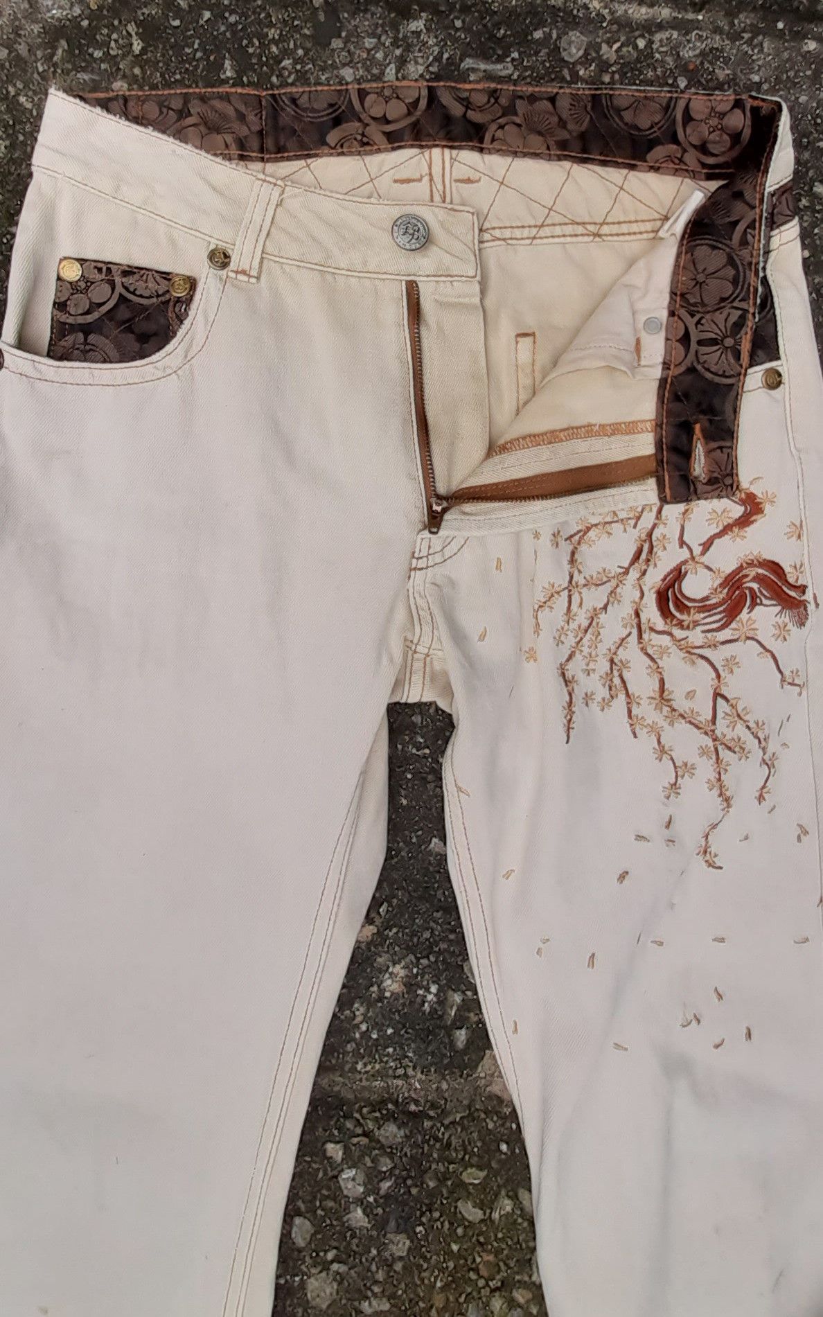 Japanese Brand Nishiki Oriental..Sukajan Japanese Tradition Culture pants Size US 30 / EU 46 - 19 Thumbnail