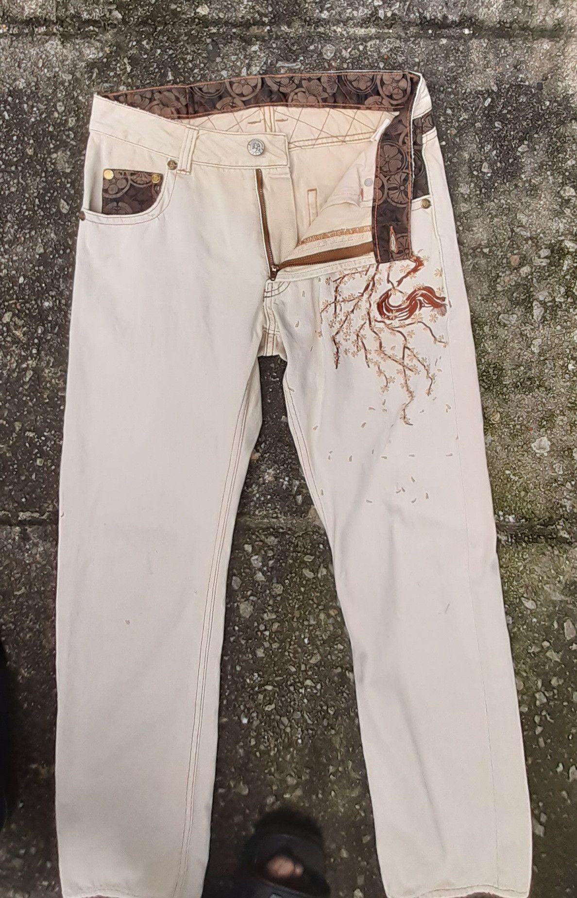 Japanese Brand Nishiki Oriental..Sukajan Japanese Tradition Culture pants Size US 30 / EU 46 - 20 Thumbnail