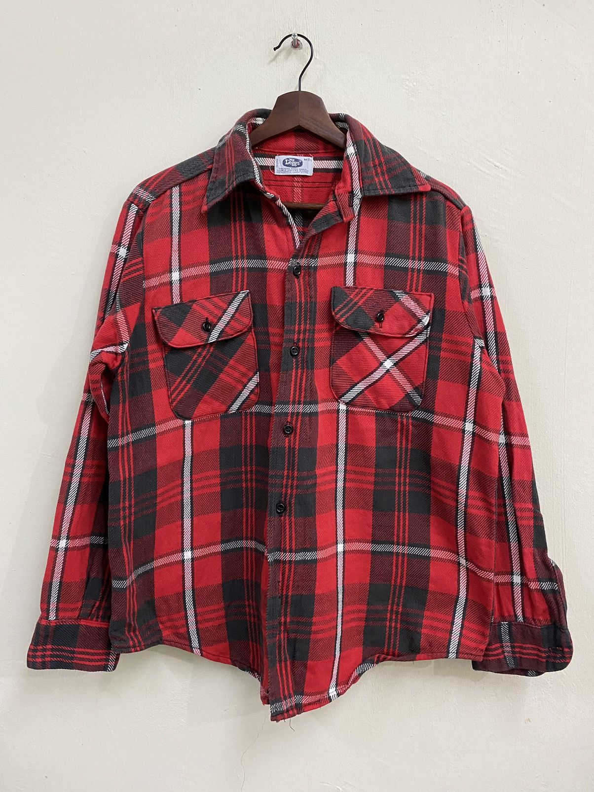 image of Vintage Mr. Leggs Flannel in Plaid Red, Men's (Size Medium)