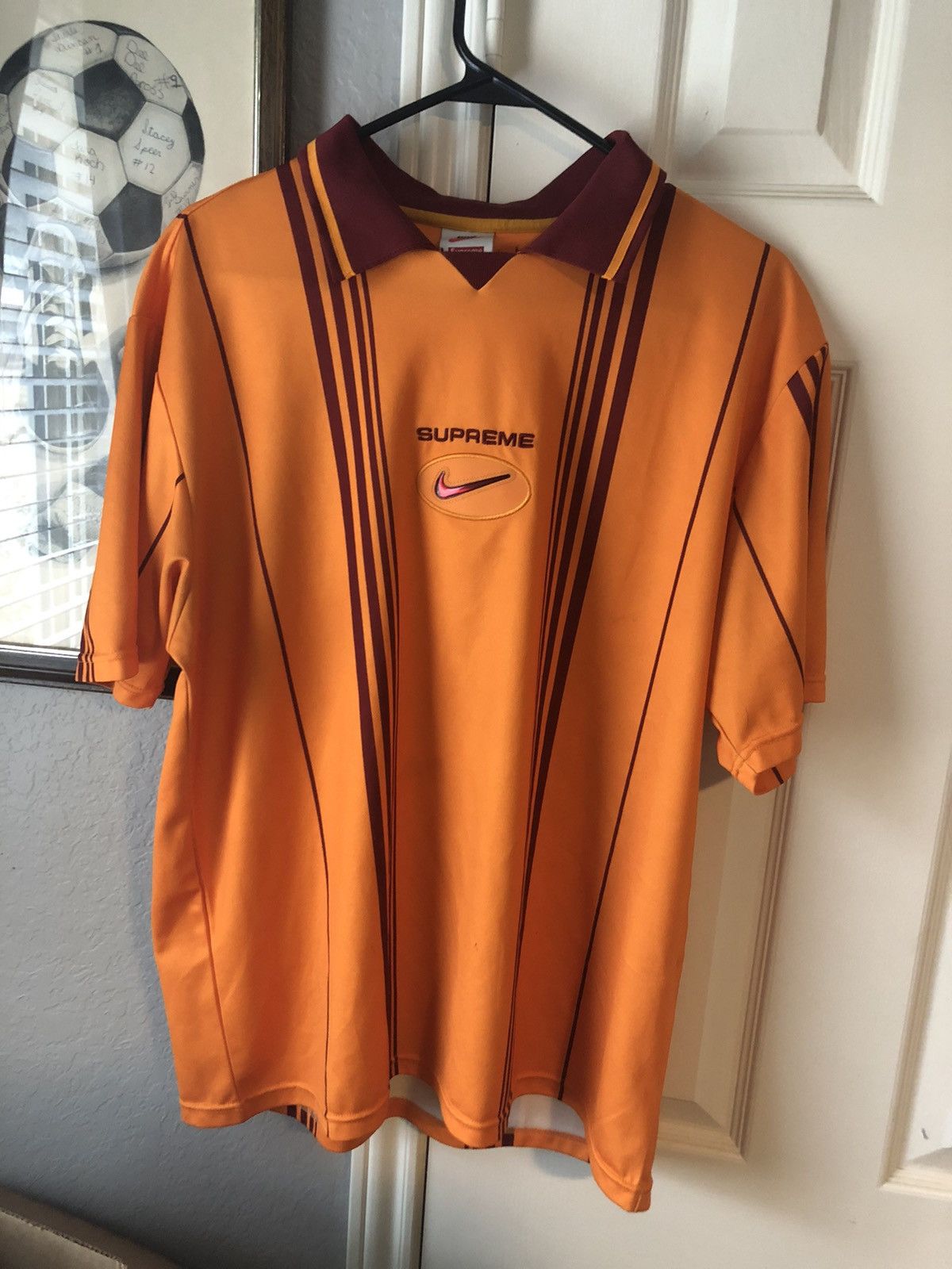 Nike × Supreme Supreme x Nike Jewel Stripe Soccer Jersey 'Orange