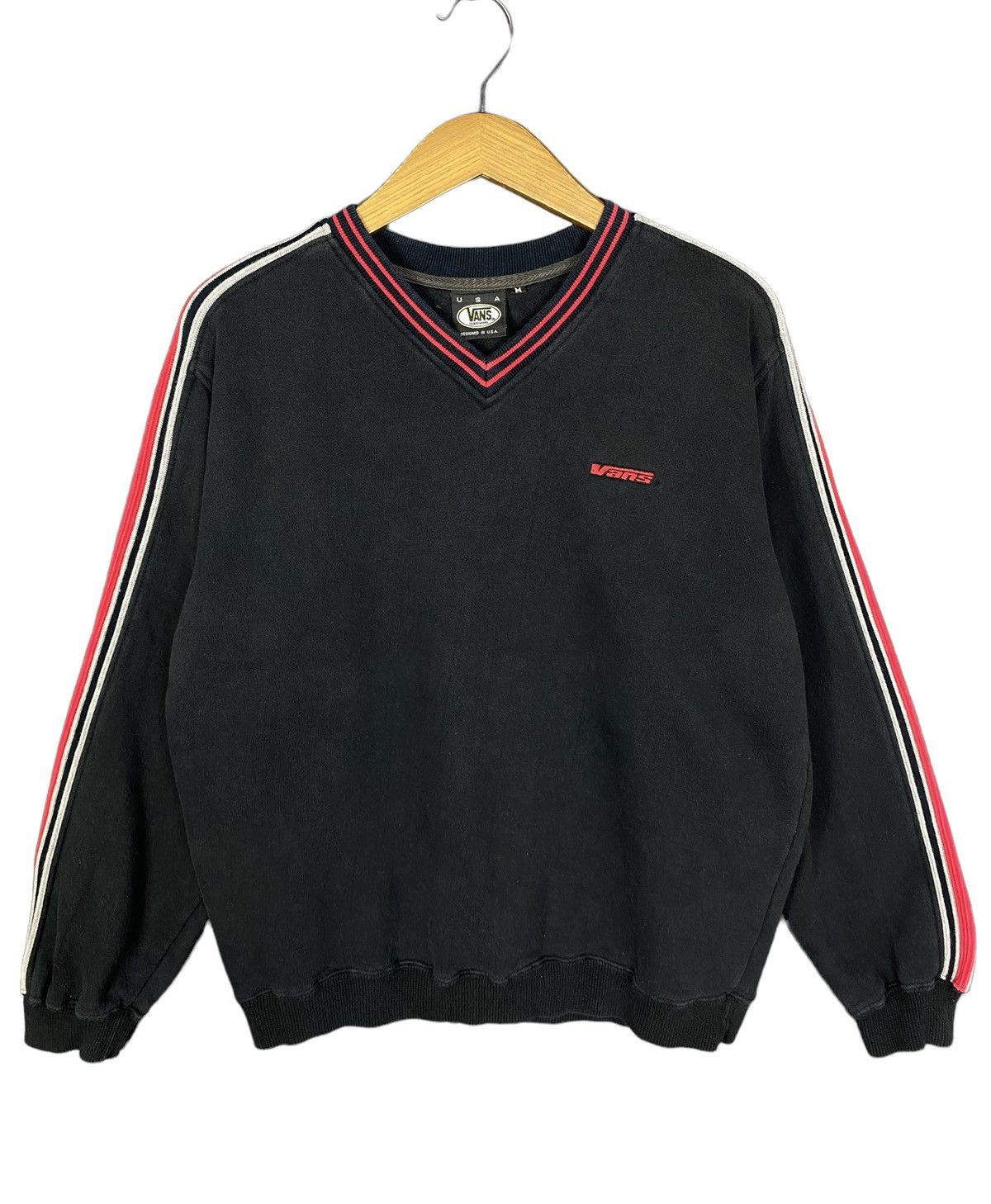 Vans × Vintage Vintage Vans Embroidery V-Neck Sweatshirt Size US M / EU 48-50 / 2 - 3 Thumbnail