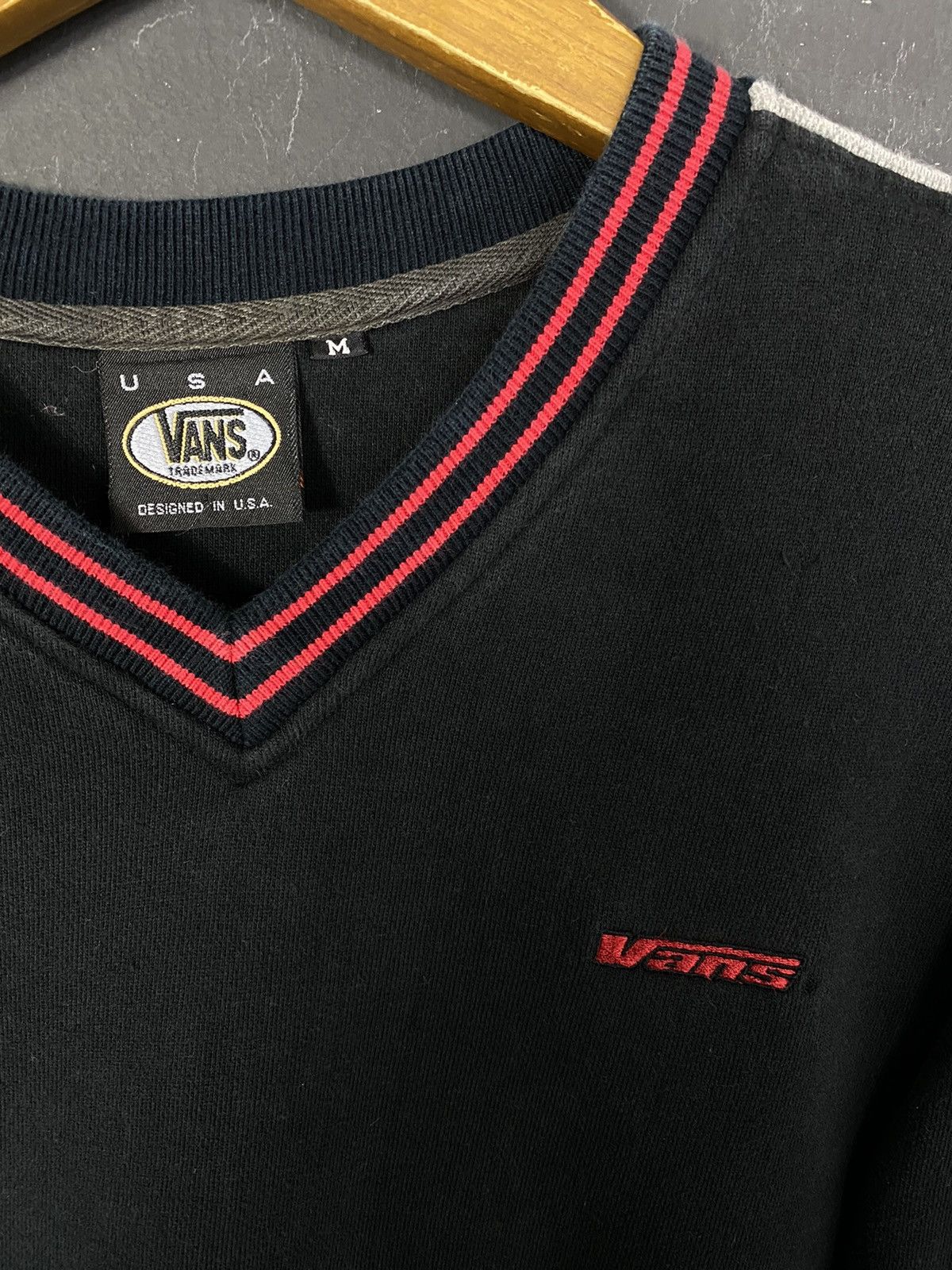 Vans × Vintage Vintage Vans Embroidery V-Neck Sweatshirt Size US M / EU 48-50 / 2 - 5 Thumbnail
