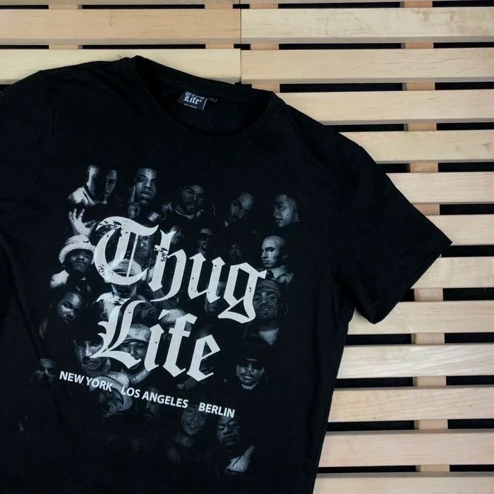 Band Tees × Vintage Mens Vintage T Shirt Thug Life Size S Size US S / EU 44-46 / 1 - 2 Thumbnail
