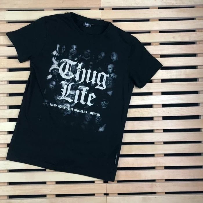 Band Tees × Vintage Mens Vintage T Shirt Thug Life Size S Size US S / EU 44-46 / 1 - 1 Thumbnail