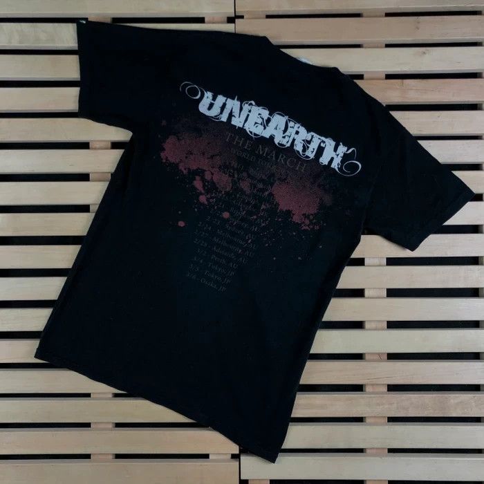 Band Tees × Vintage Mens Vintage T Shirt Unearth World Tour 2009 Size S Size US S / EU 44-46 / 1 - 6 Thumbnail