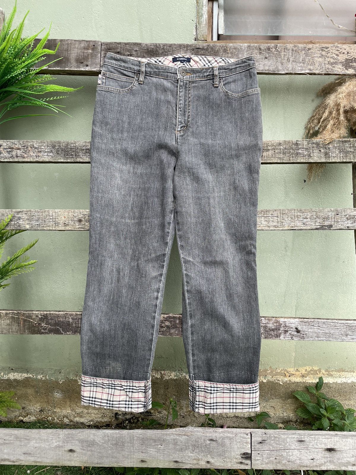 Burberry × Designer Vintage Burberrys Novacheck Denim Jeans Size US 31 - 3 Thumbnail