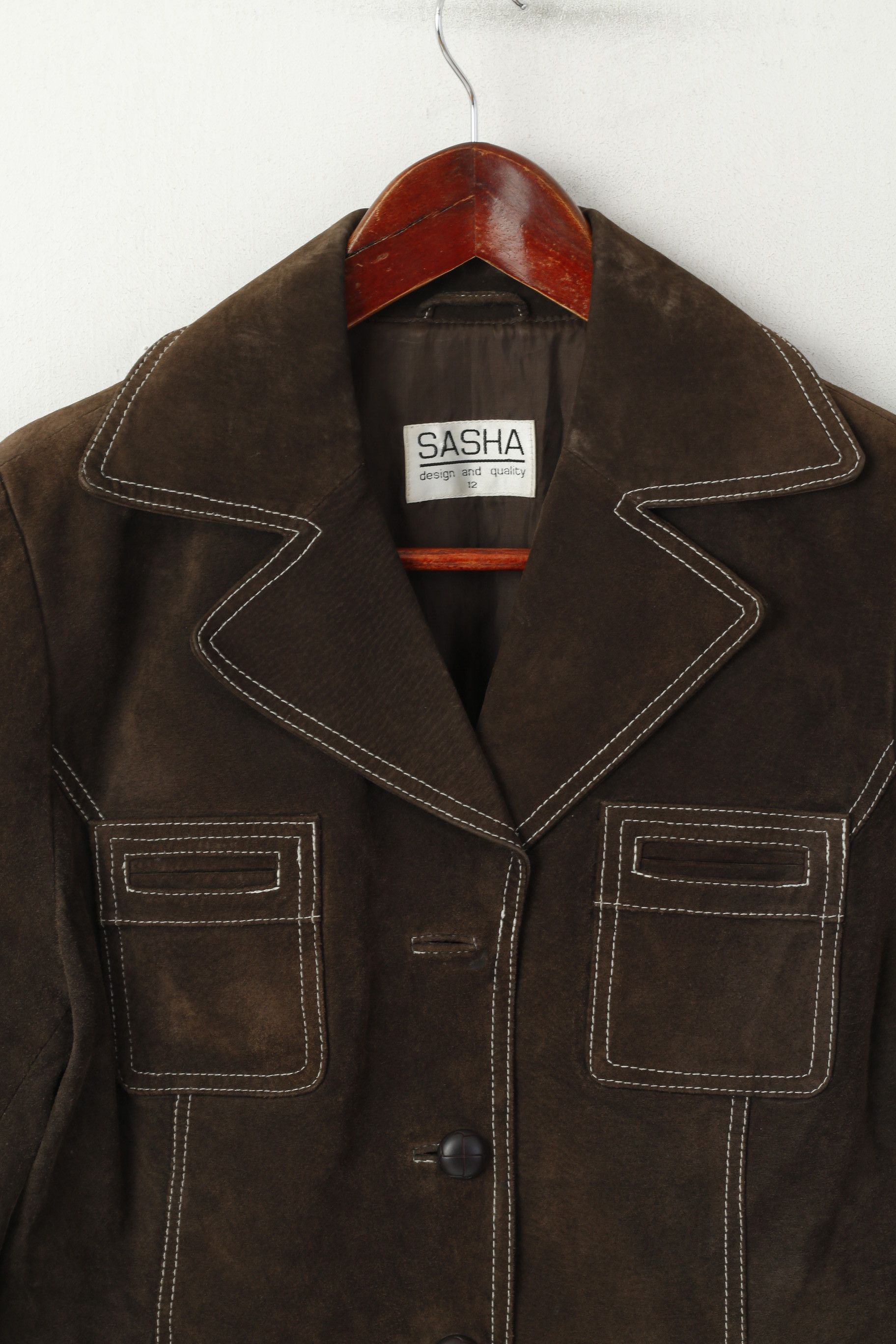 Vintage Sasha Women 12 M Jacket Brown Leather Vintage 2742 Size M / US 6-8 / IT 42-44 - 3 Thumbnail