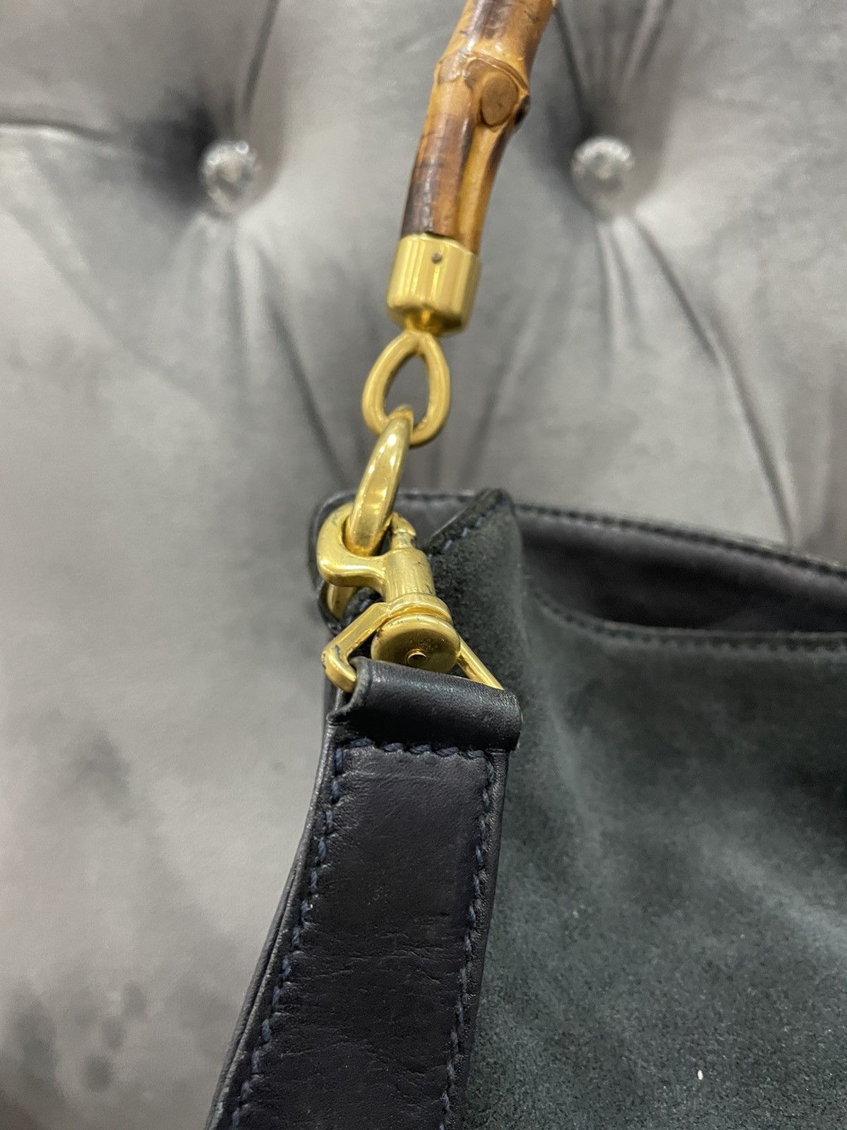 Gucci Authentic Vintage GUCCI Bamboo Two Bag Suede Leather Size ONE SIZE - 3 Thumbnail