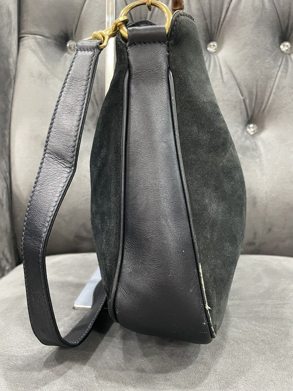 Gucci Authentic Vintage GUCCI Bamboo Two Bag Suede Leather Size ONE SIZE - 9 Thumbnail