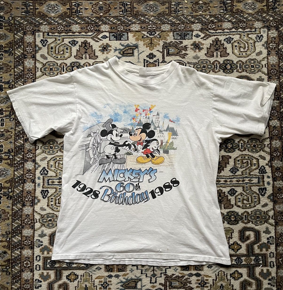 Disney × Mickey Mouse × Vintage Vintage 80s Mickey Mouse 60th Birthday Tee Size US L / EU 52-54 / 3 - 1 Thumbnail