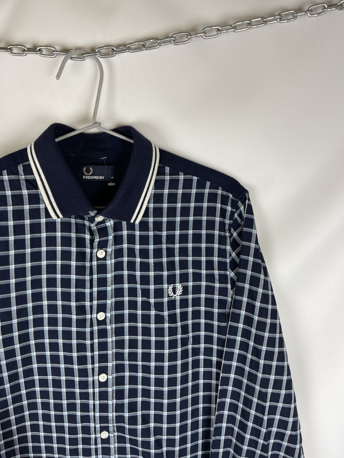 Fred Perry Fred Perry checkered plait cotton navy striped collar shirt Size US M / EU 48-50 / 2 - 5 Thumbnail