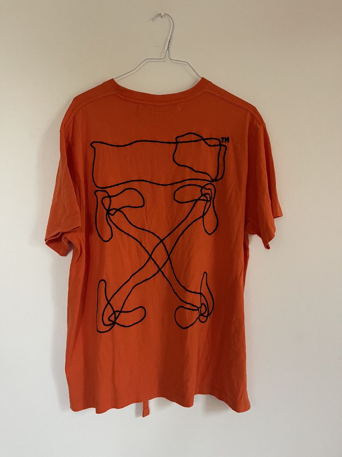 Off white orange abstract TEE