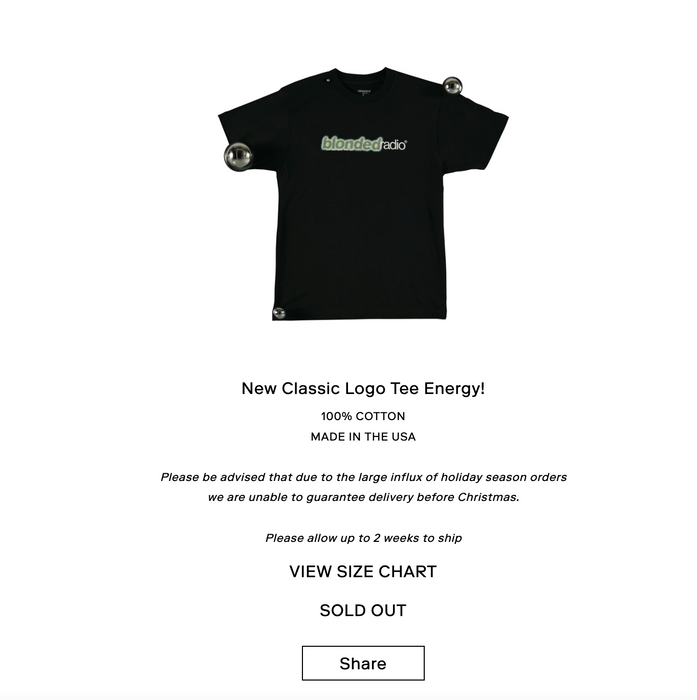 Frank Ocean Blonded New Classic Logo Tee Energy! | Grailed