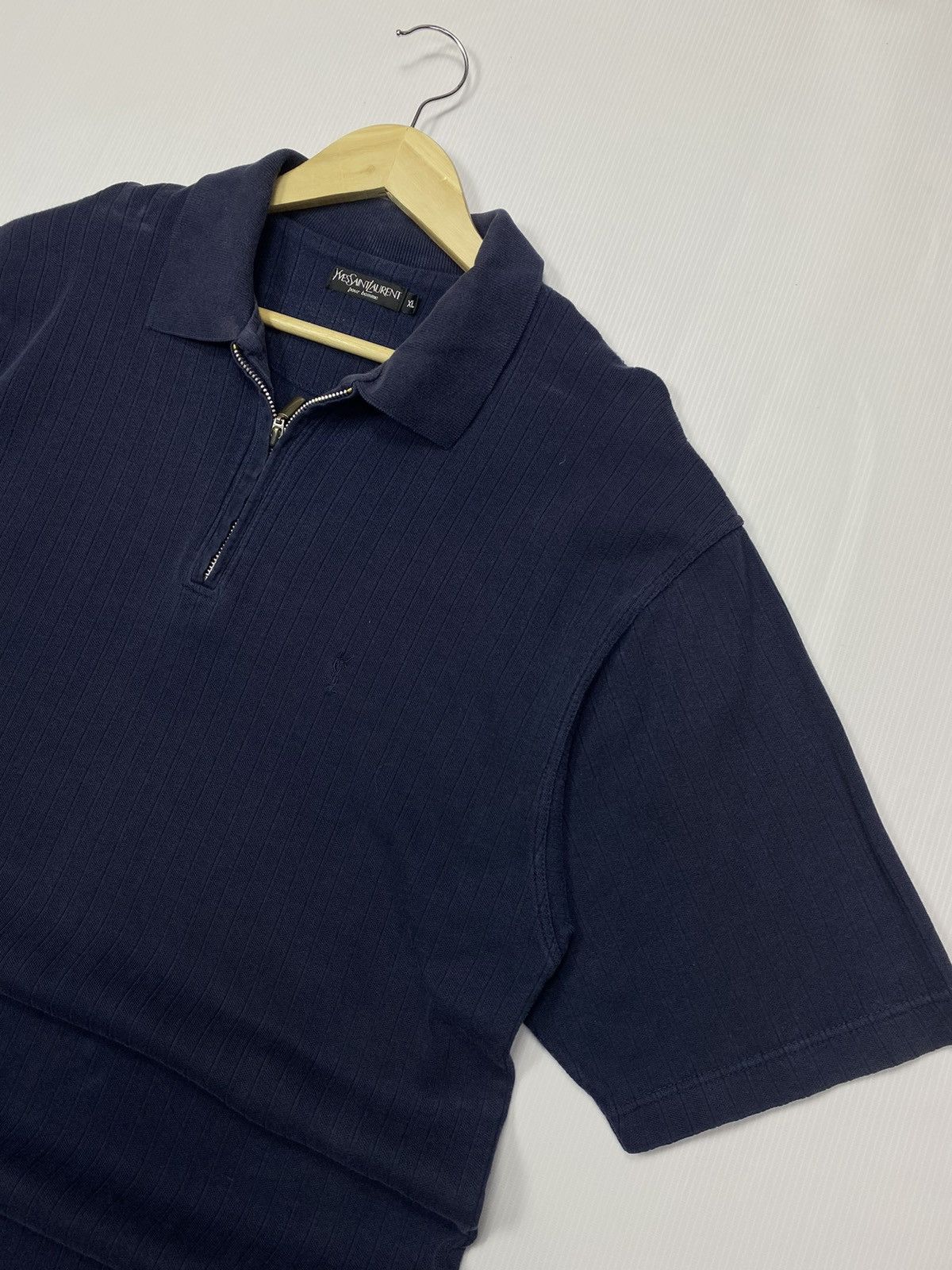 image of YVES Saint Laurent Polo T-Shirt Navy, Men's (Size XL)