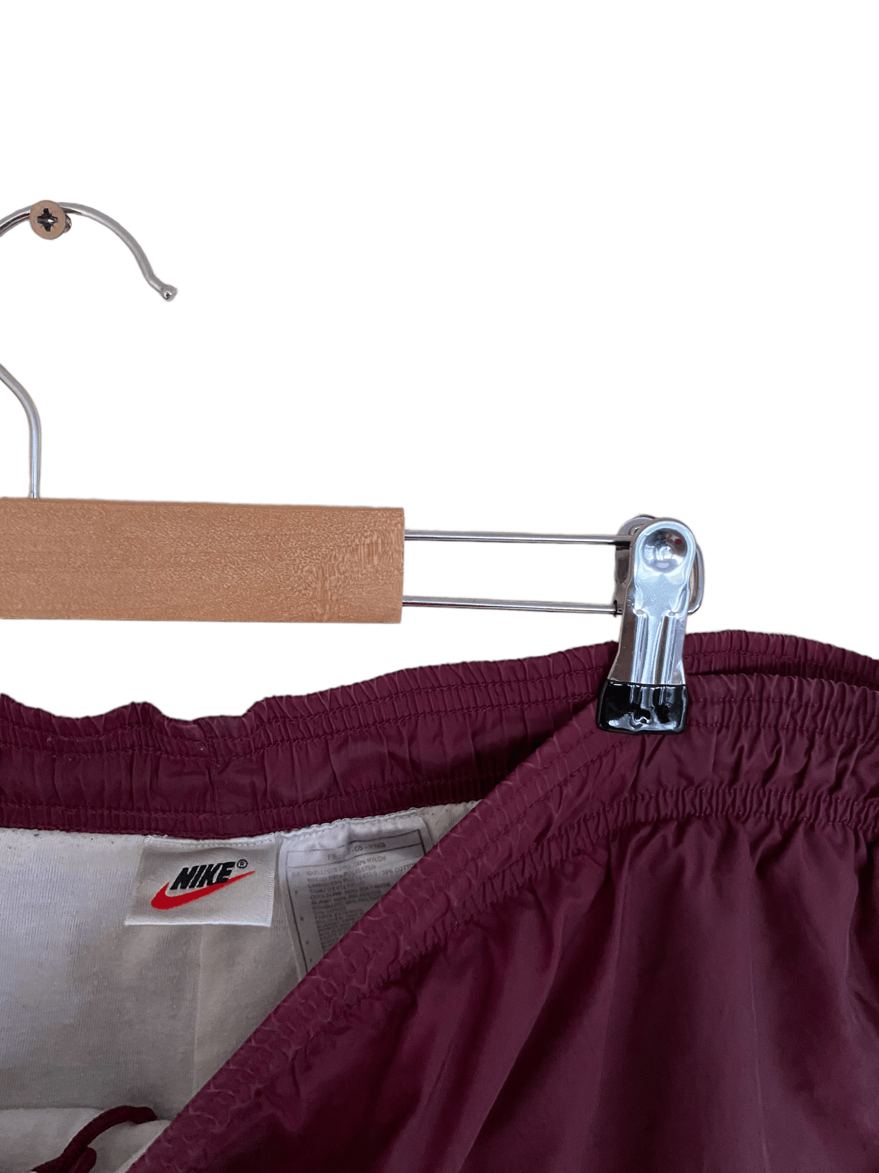 Nike × Vintage Nike 90s' burgundy nylon trackpants, size XL Size US 36 / EU 52 - 2 Thumbnail