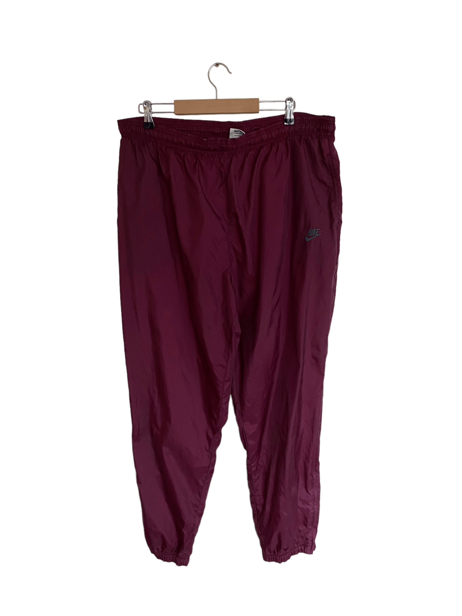 Nike × Vintage Nike 90s' burgundy nylon trackpants, size XL Size US 36 / EU 52 - 1 Thumbnail