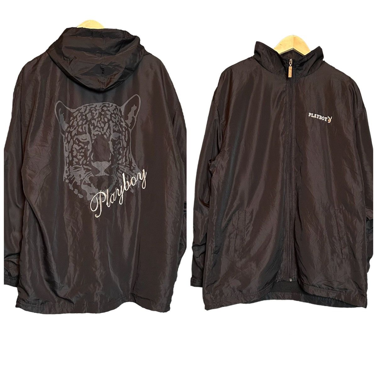 Play Boy Leopard Embroidery Win Breaker Hoodie Jacket