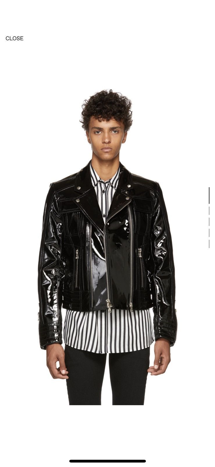 Balmain Varnished Lambskin Jacket