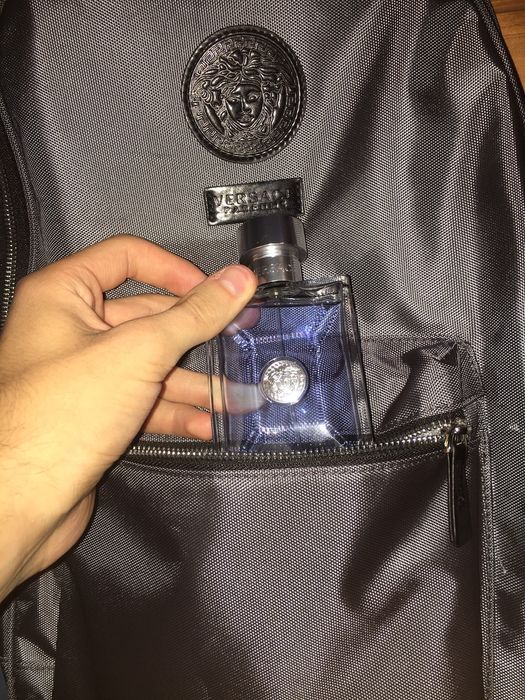 Versace backpack and discount cologne