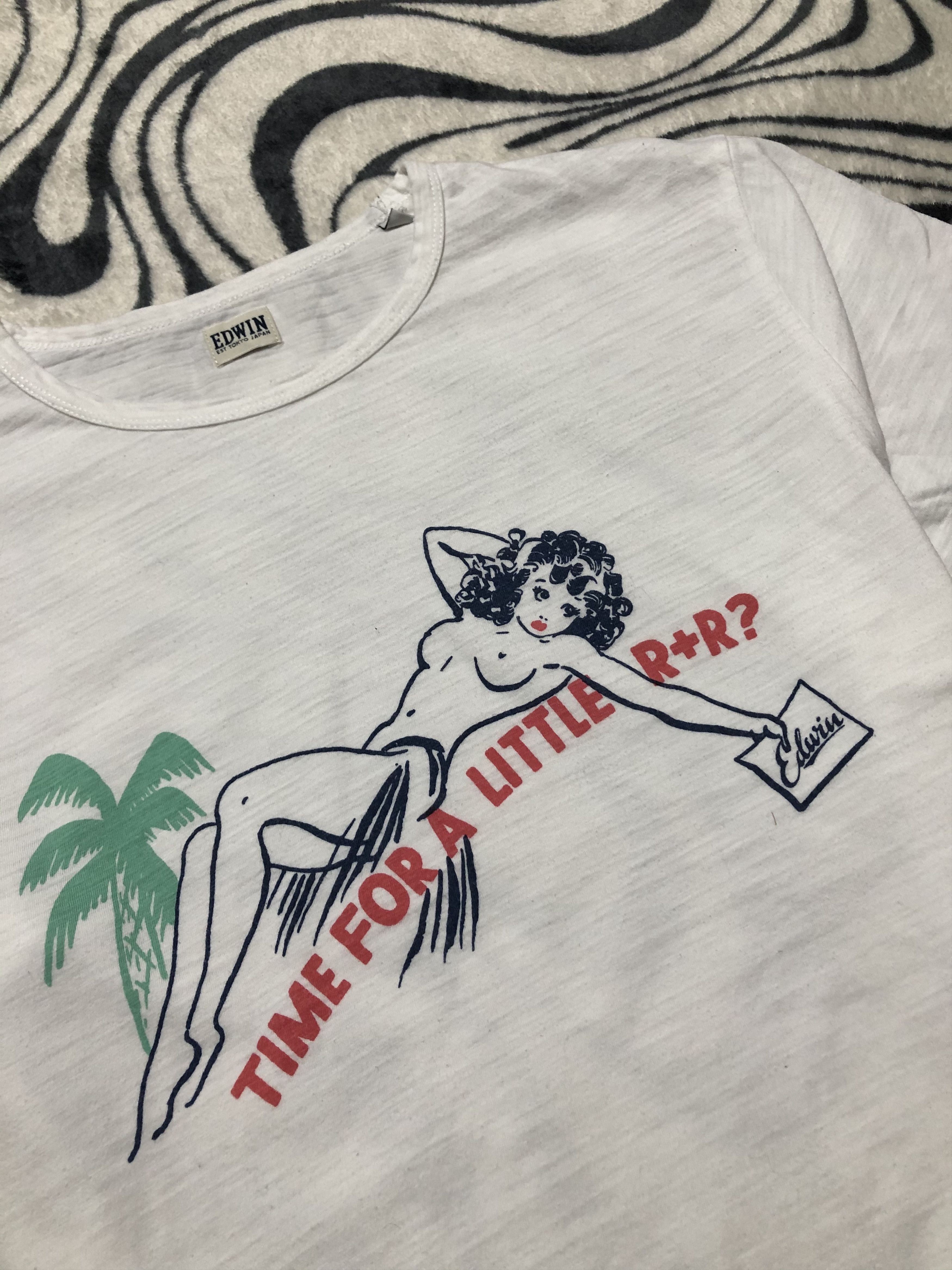 Edwin × Japanese Brand × Vintage Edwin Vintage Mens T-Shirt Tee Size US L / EU 52-54 / 3 - 3 Thumbnail