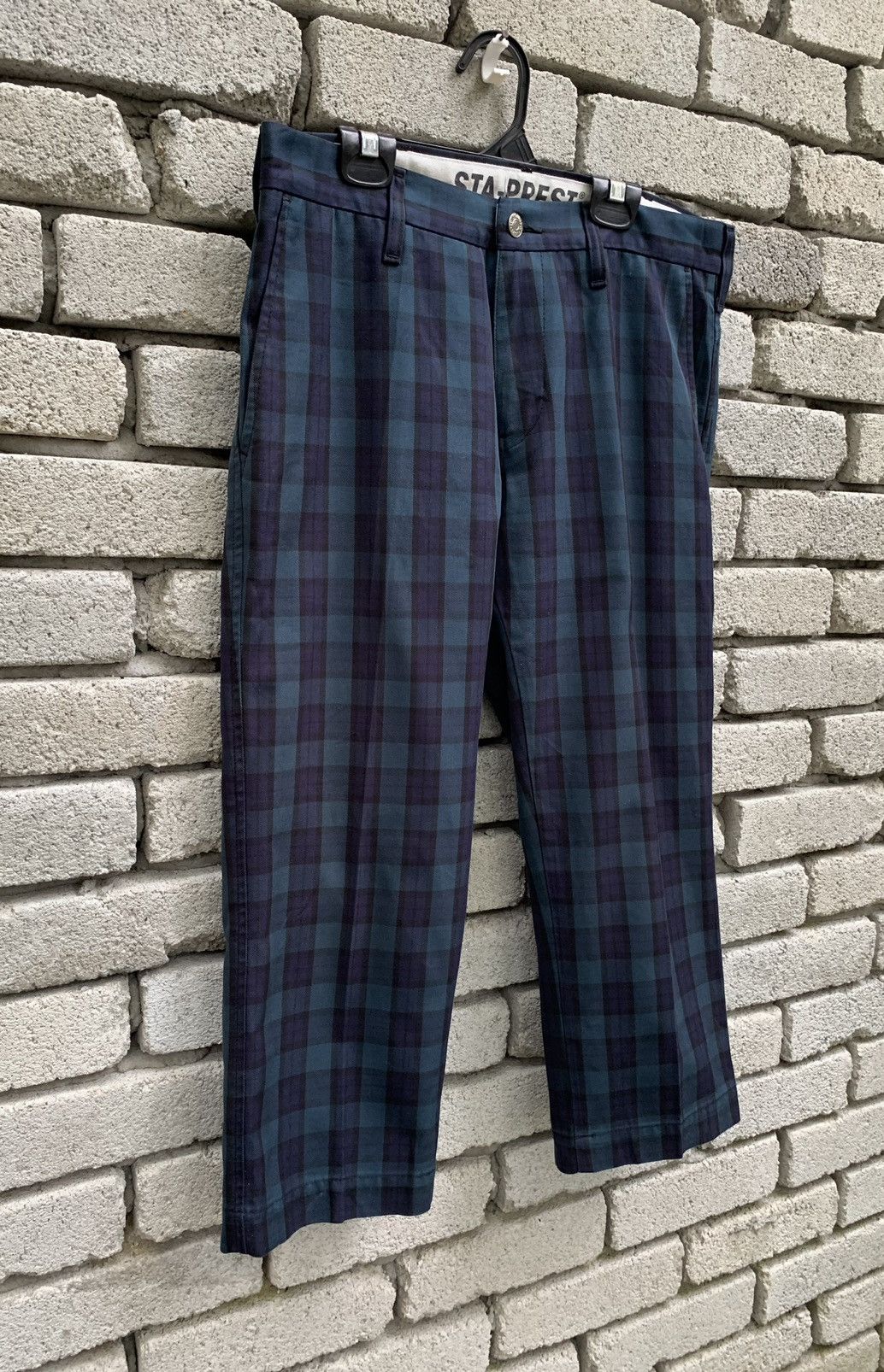 Levi's Vintage Clothing Levis STA-PREST Plaid 3 Quarter Cropped Pants Size US 31 - 4 Thumbnail