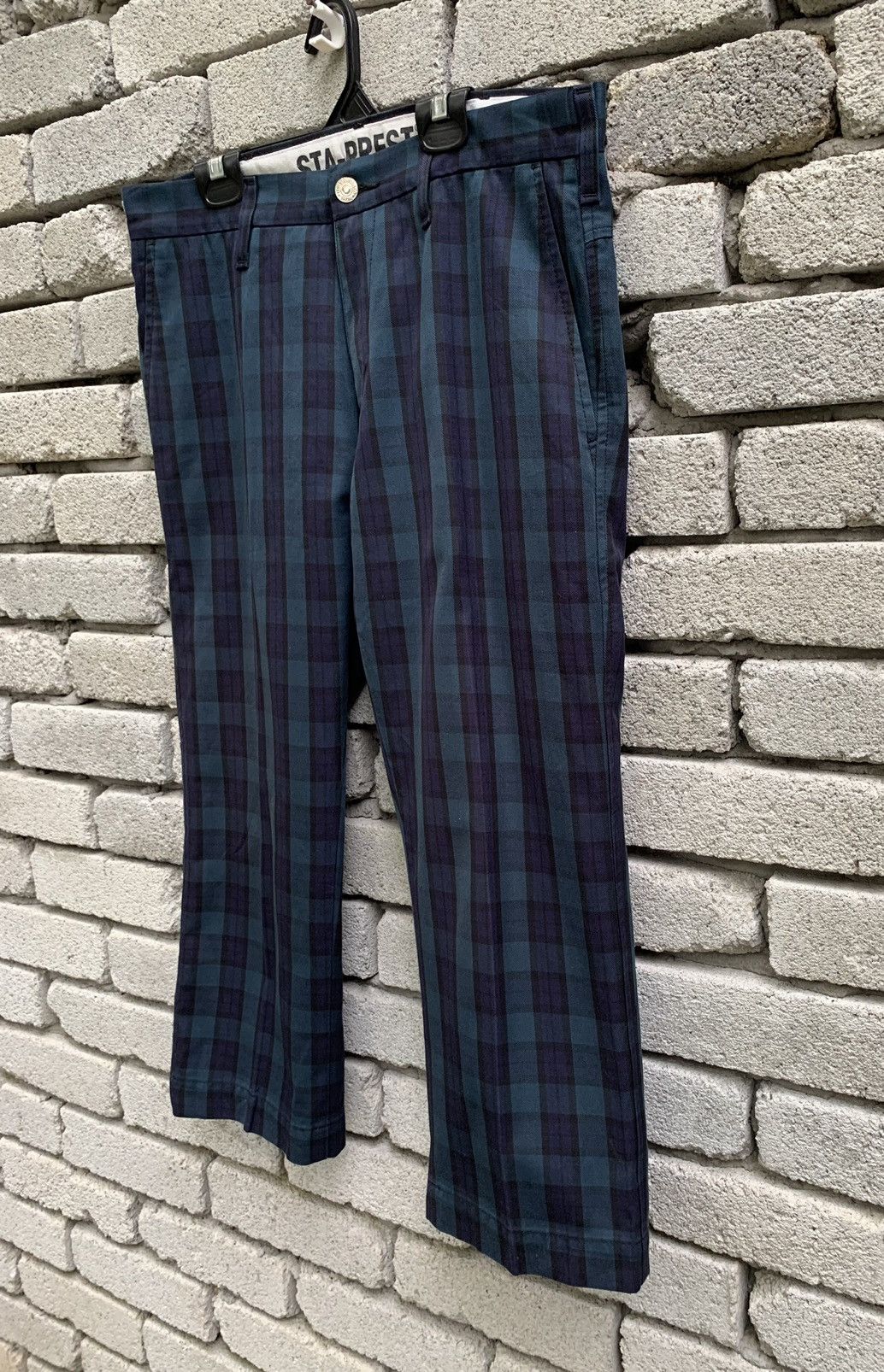 Levi's Vintage Clothing Levis STA-PREST Plaid 3 Quarter Cropped Pants Size US 31 - 5 Thumbnail
