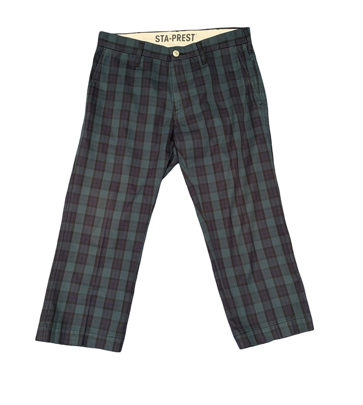 Levi's Vintage Clothing Levis STA-PREST Plaid 3 Quarter Cropped Pants Size US 31 - 1 Thumbnail