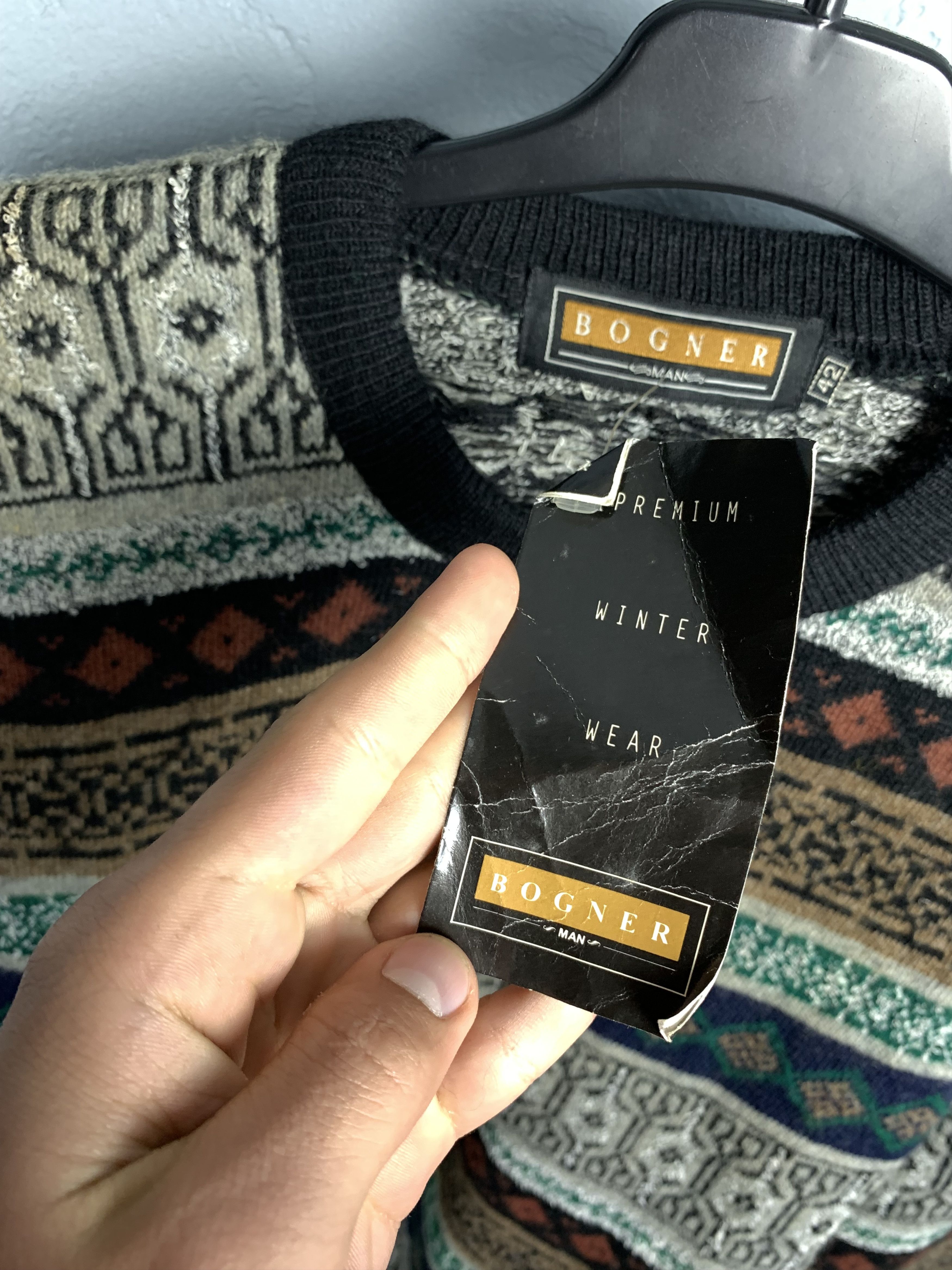 Bogner × Vintage NEW Bogner Coloured Cable Knit Mens Sweater Size US L / EU 52-54 / 3 - 3 Thumbnail