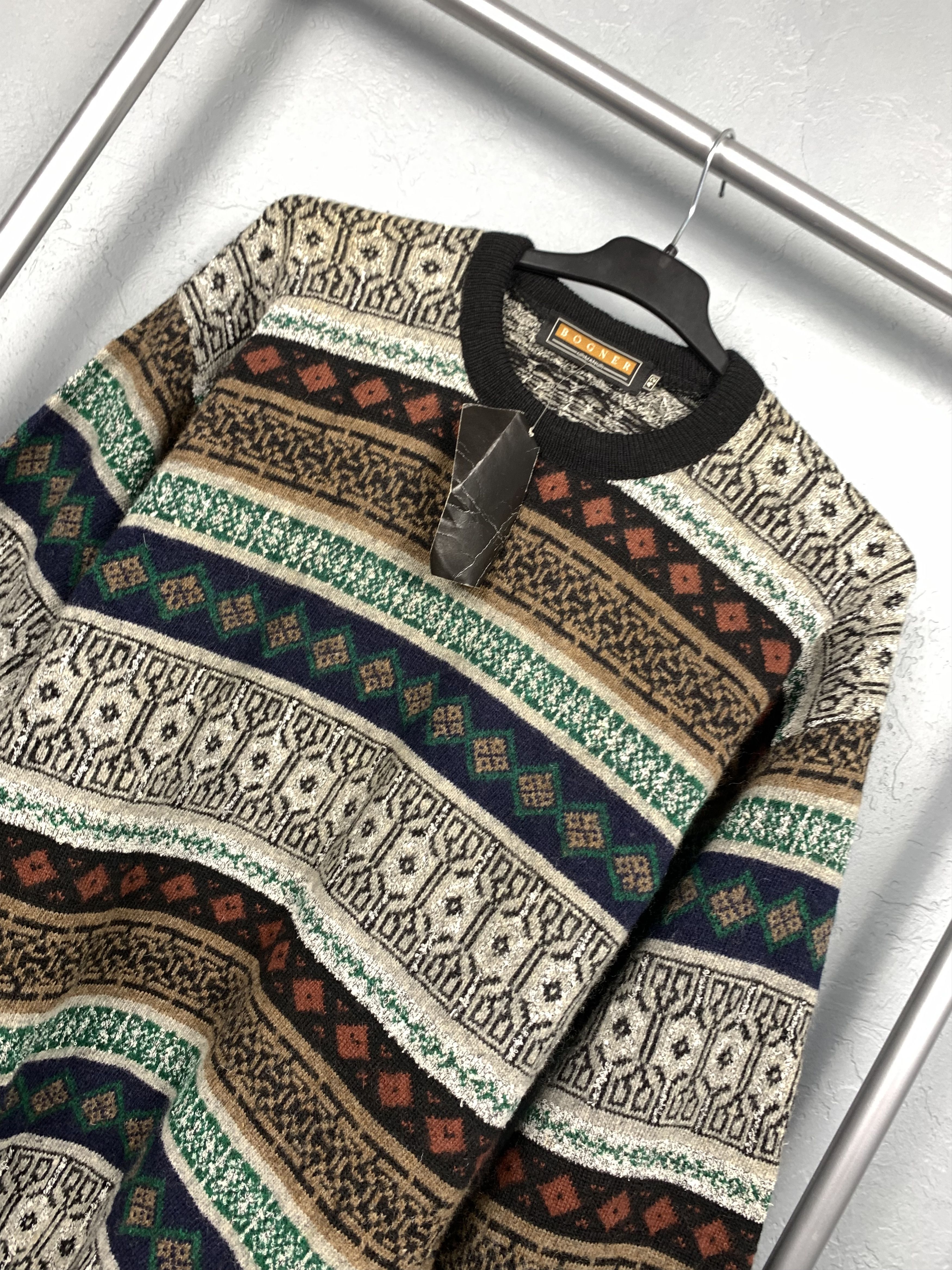 Bogner × Vintage NEW Bogner Coloured Cable Knit Mens Sweater Size US L / EU 52-54 / 3 - 2 Thumbnail