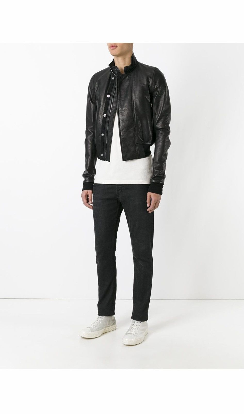 Rick Owens NWT - SS17 Glitter Egon Cropped Leather Jacket | Grailed