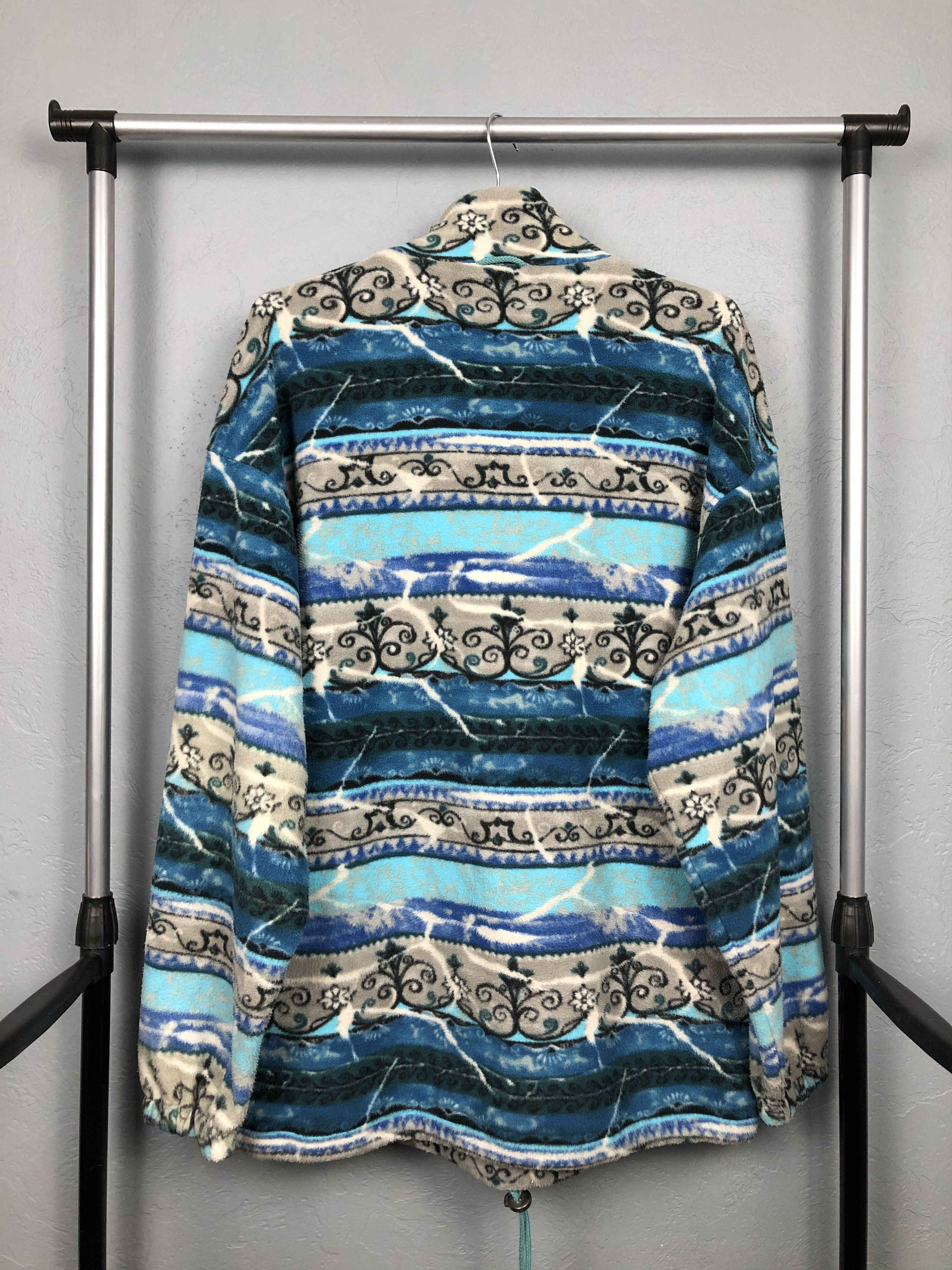Vintage Vintage Fleece Jacket Abstract Printed All Over Size US XL / EU 56 / 4 - 5 Thumbnail