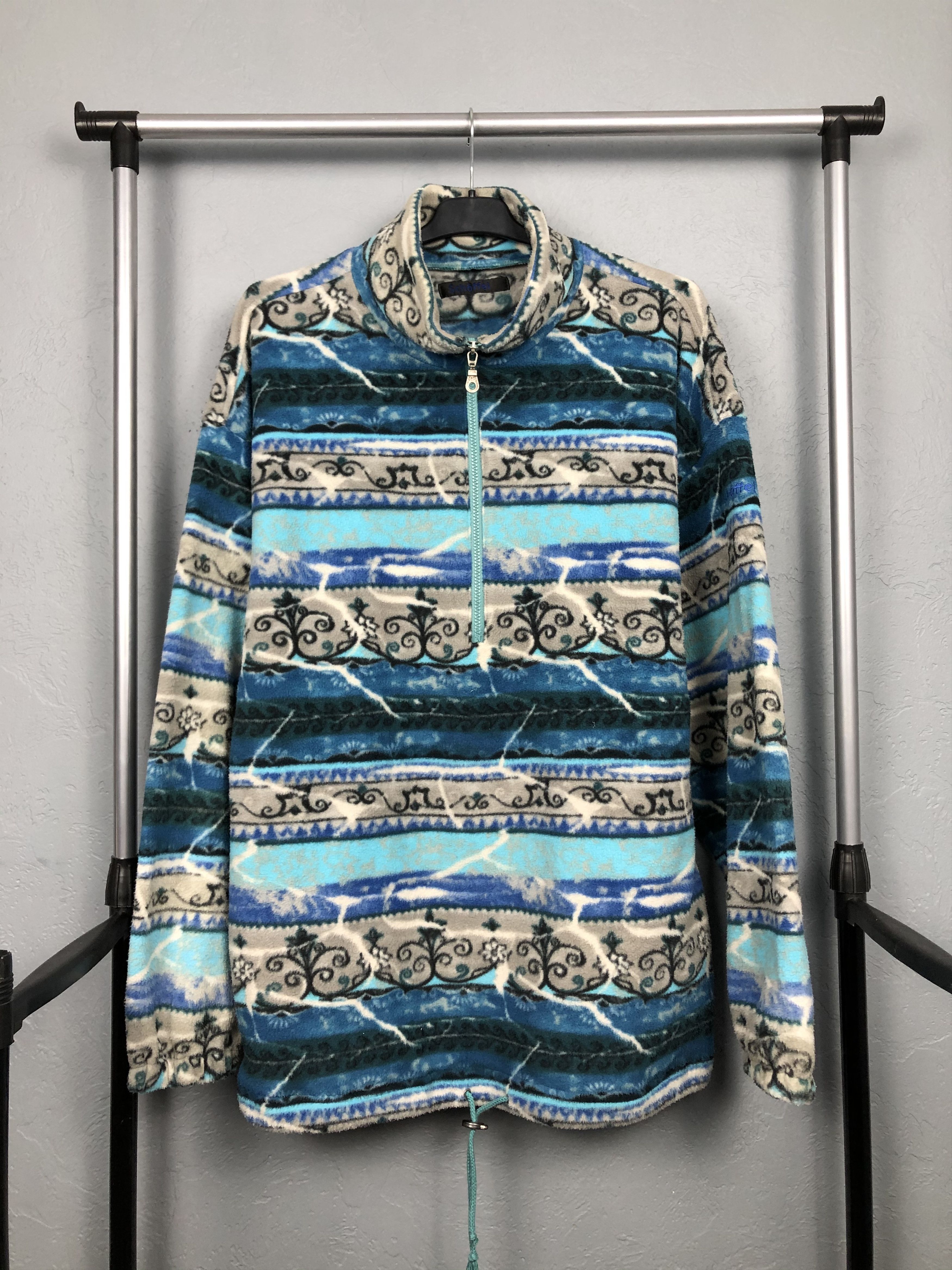 Vintage Vintage Fleece Jacket Abstract Printed All Over Size US XL / EU 56 / 4 - 1 Thumbnail