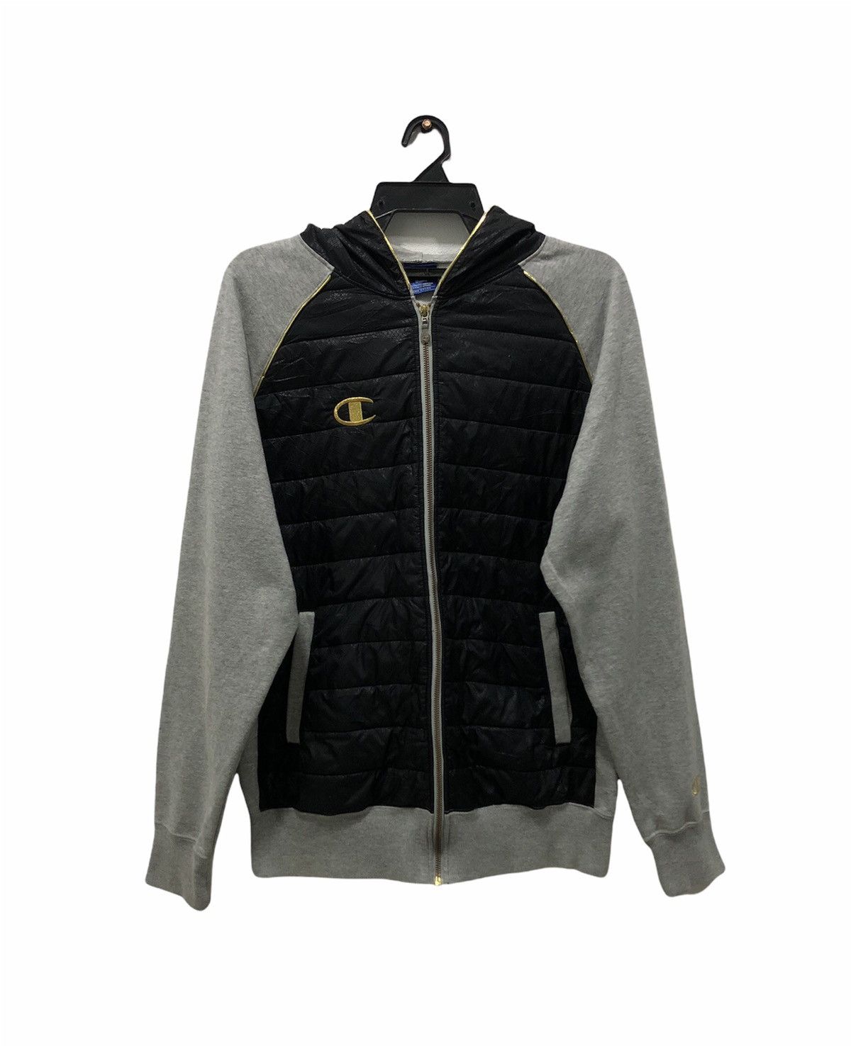 Champion Champion Athletic Zip-Up Hoodie Gray & Black Japan Edition Size US M / EU 48-50 / 2 - 1 Thumbnail