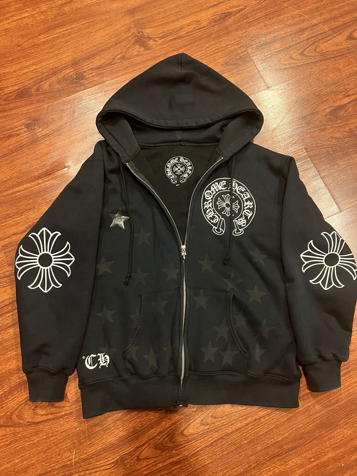 chrome-hearts-stars-chrome-hearts-zip-up-hoodie-grailed