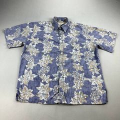 Vintage Cooke Street Aloha Shirt Honolulu Made In USA Blue XL 海外