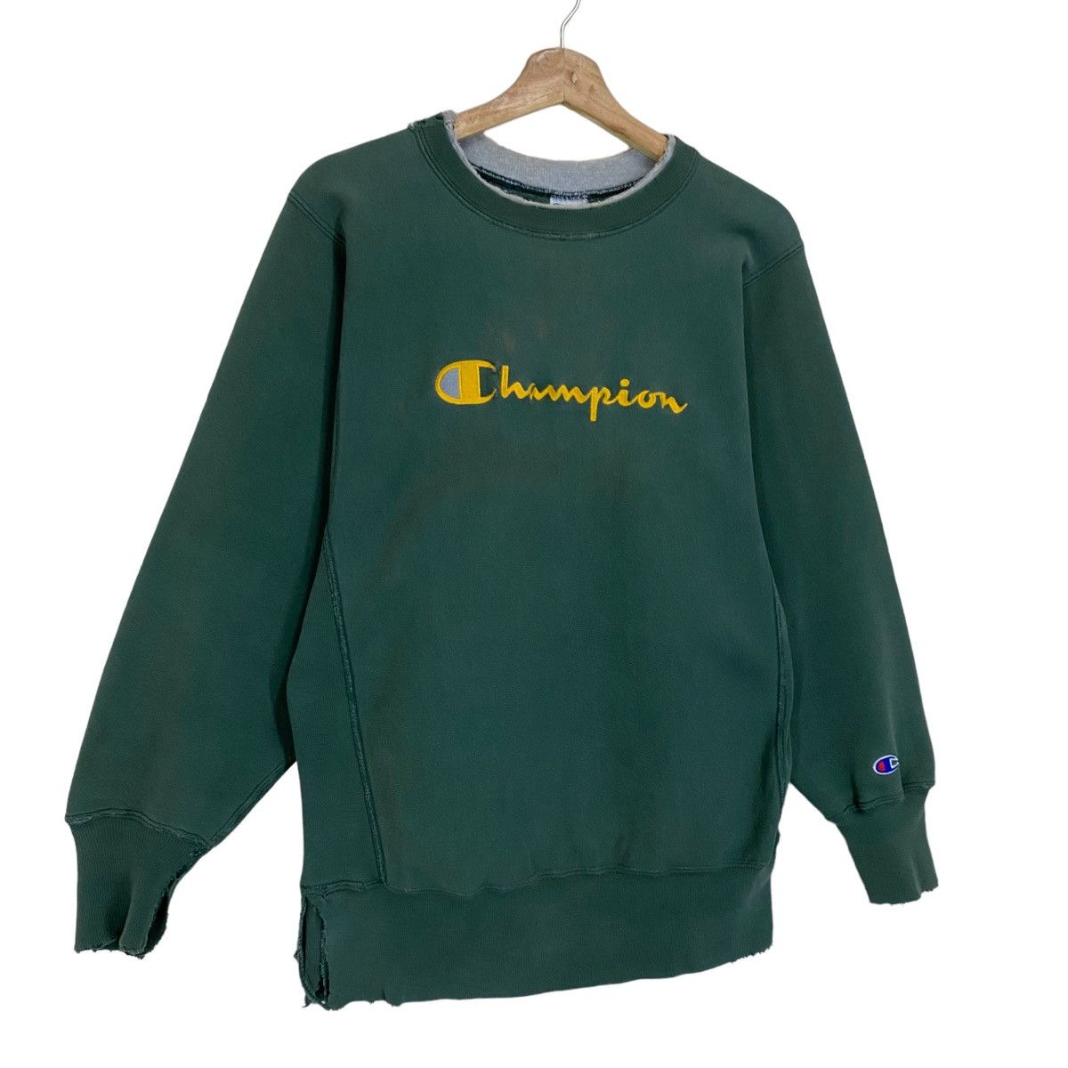 Champion × Vintage 90s Champion Reverse Weave Big Logo Crewneck Sweatshirt Size US M / EU 48-50 / 2 - 2 Thumbnail