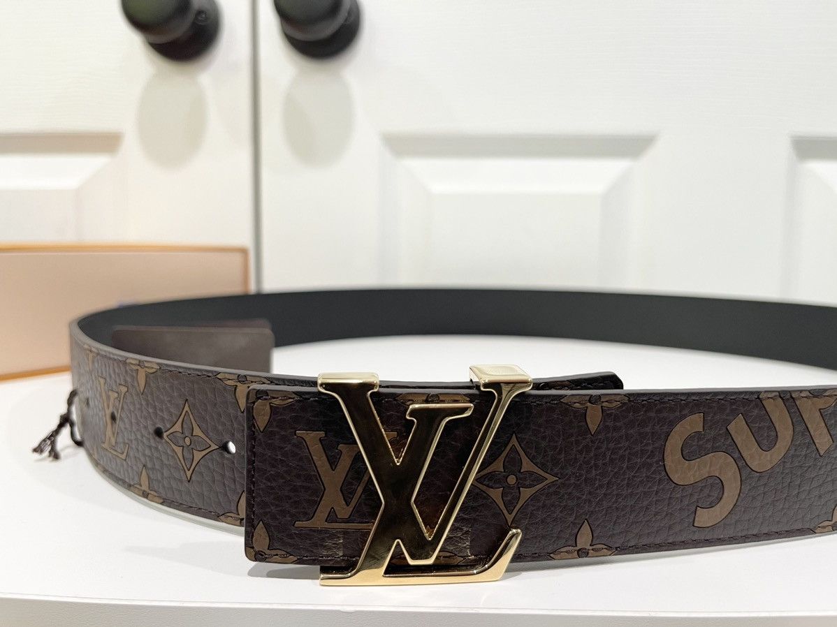 used LOUIS VUITTON x Supreme Used Belt Monogram Brown Leather