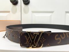 Louis Vuitton x Supreme Red Belt Sz 90 New With Tags/Box For Sale at  1stDibs