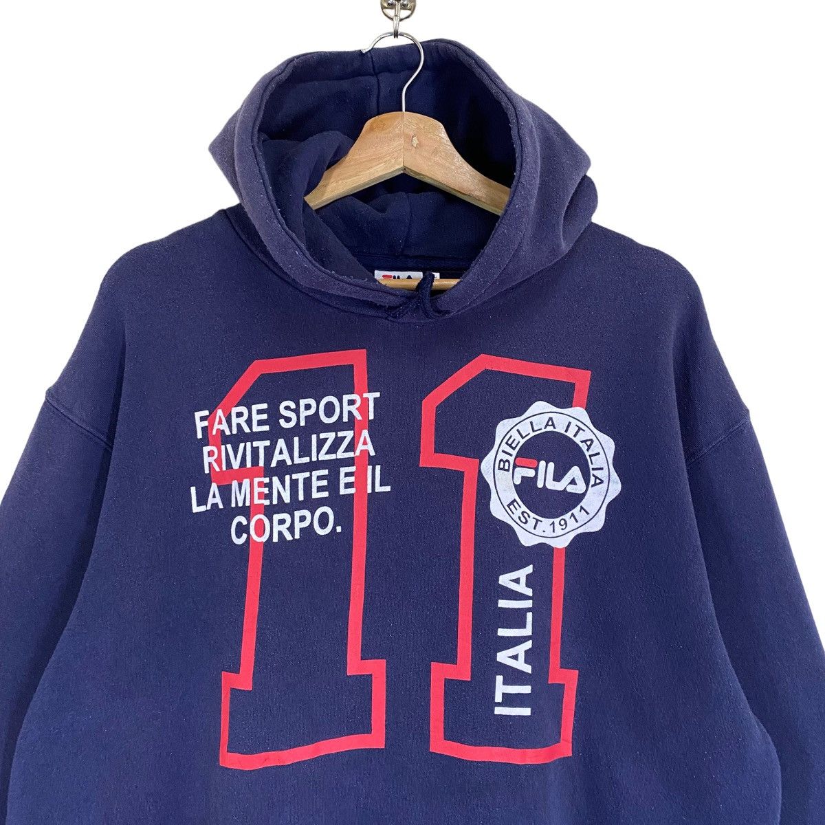 Fila × Vintage Vintage 90s Fila Big Logo Crewneck Hoodies Size US L / EU 52-54 / 3 - 4 Thumbnail