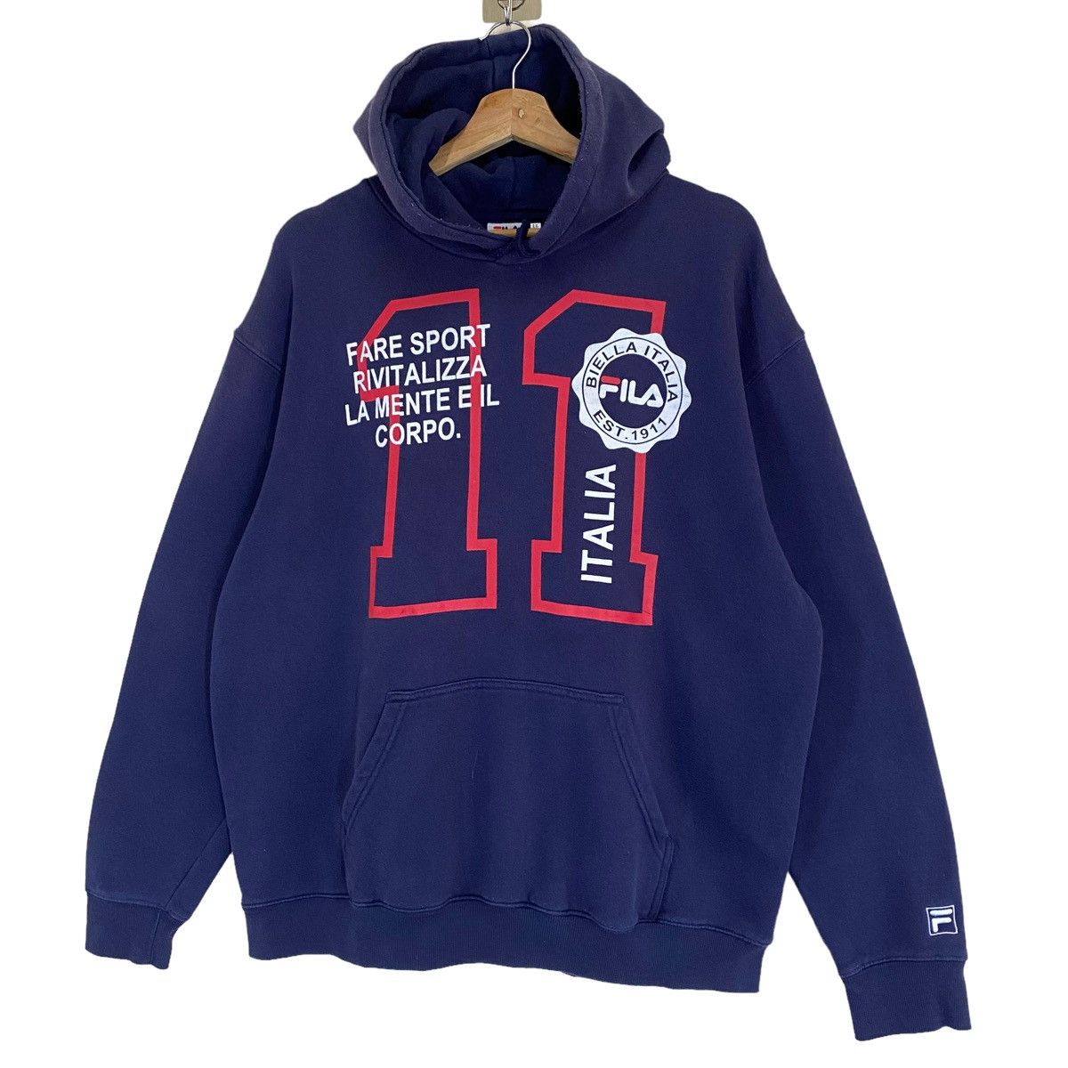 Fila × Vintage Vintage 90s Fila Big Logo Crewneck Hoodies Size US L / EU 52-54 / 3 - 3 Thumbnail
