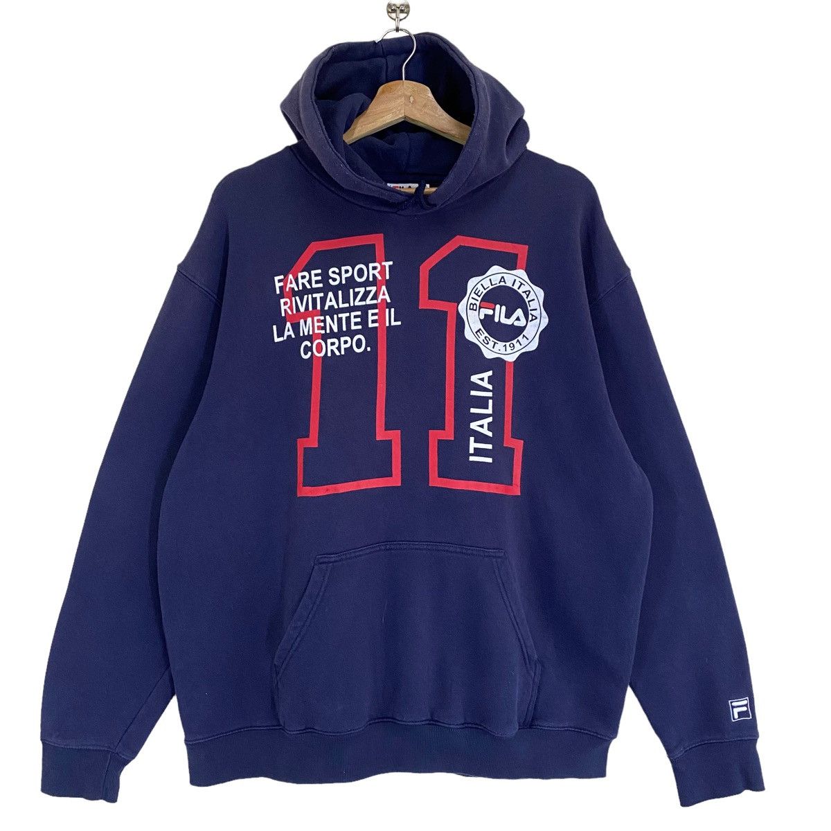 Fila × Vintage Vintage 90s Fila Big Logo Crewneck Hoodies Size US L / EU 52-54 / 3 - 1 Thumbnail